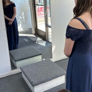 David's Bridal Navy Blue Kids Formal Dress